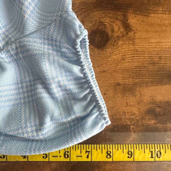 Rue21 Y2K Babydoll Dress XS Soft Girl Pastel Blue Plaid Coquette Sweetheart Neck - Picture 6 of 11